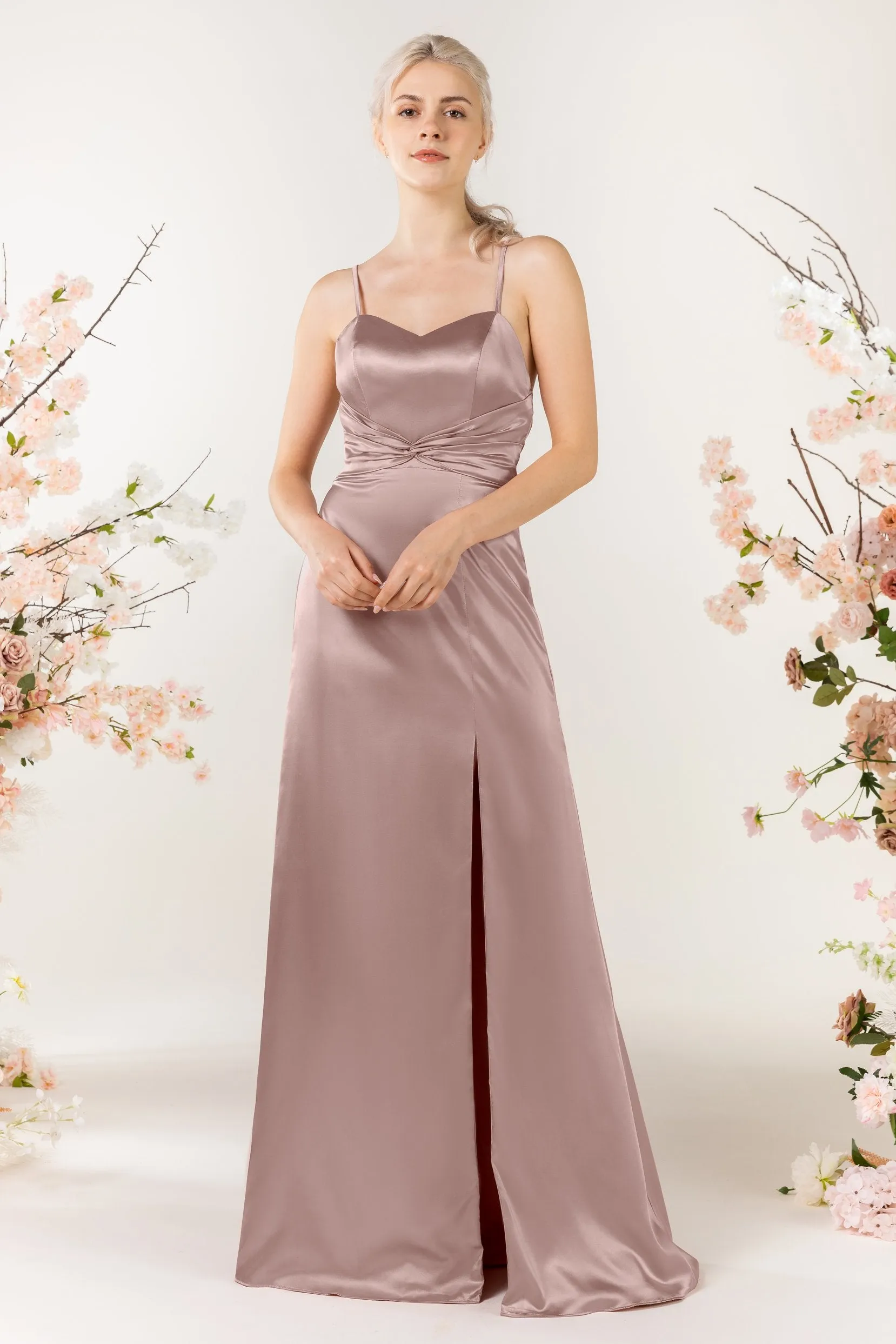 Sheath Luxe Satin Bridesmaid Dress Formal Dresses CB0507 sold by Cocomelody product image thumbnail 3