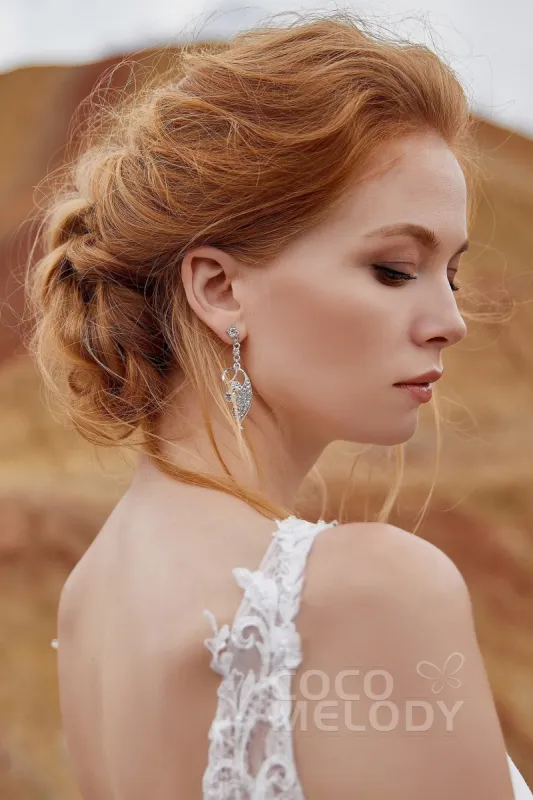 Silver Cloud Alloy Wedding Earrings with Rhinestone HG17009 sold by Cocomelody