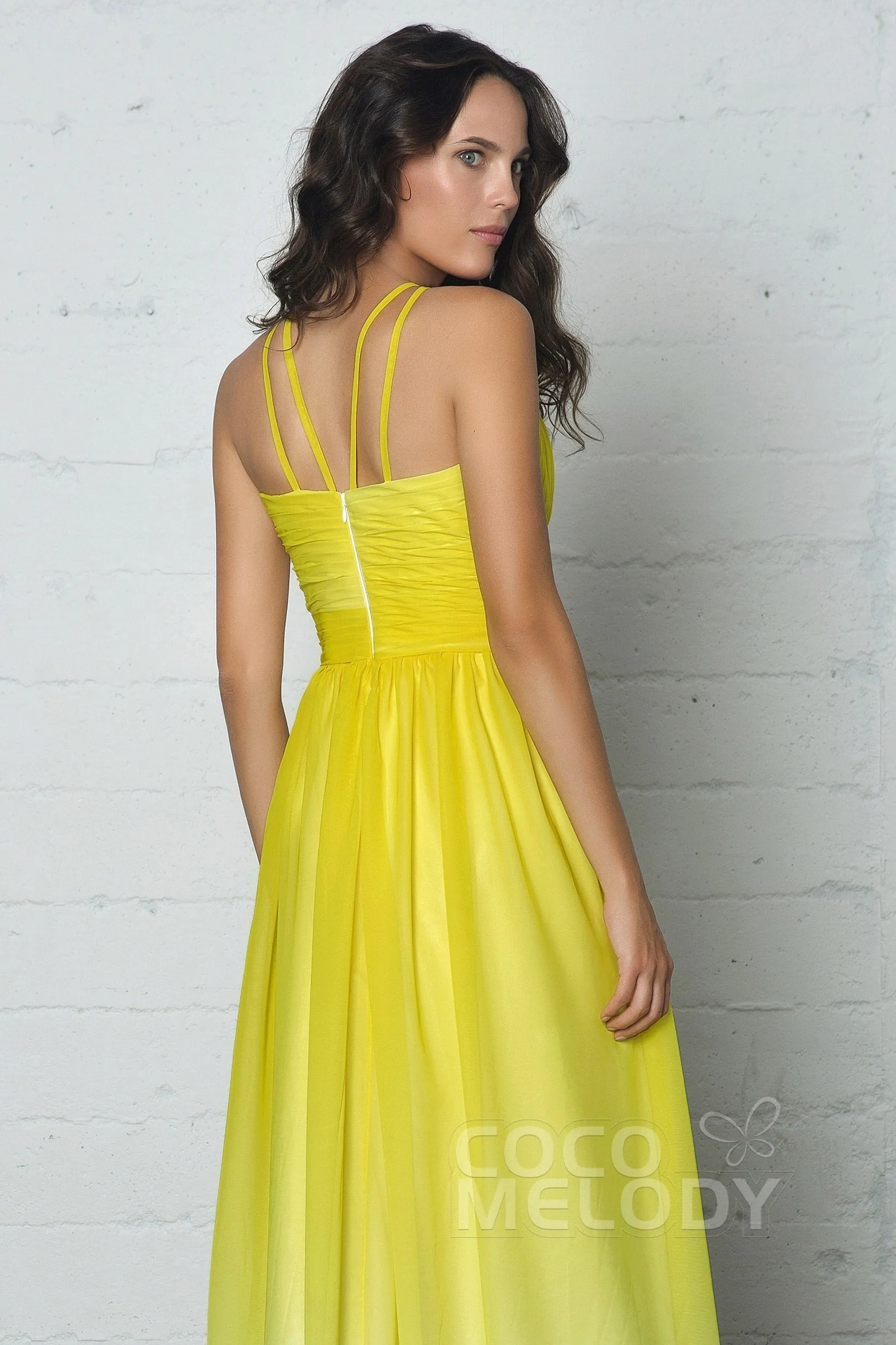 Sheath-Column Floor Length Chiffon Ombre Dress COZF17008 sold by Cocomelody product image thumbnail 5