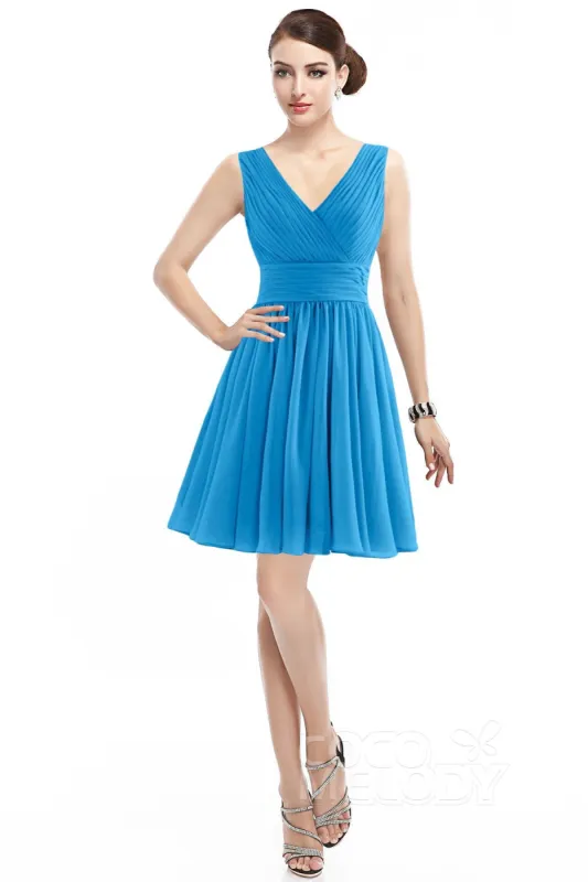 A-Line Short Mini Chiffon Bridesmaid Dress COZK14019 sold by Cocomelody