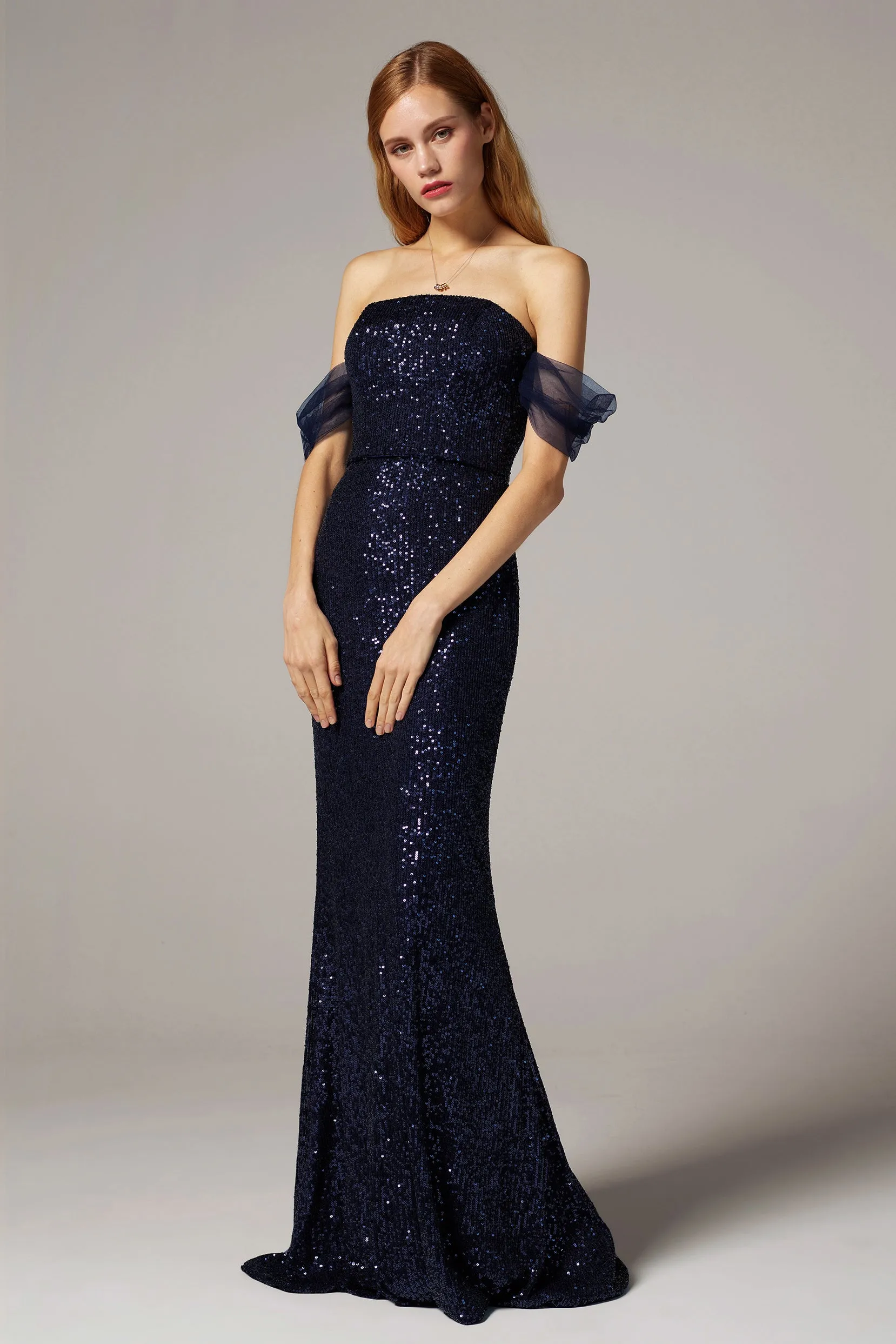 Trumpet-Mermaid Floor Length Sequined Dress CS0299 sold by Cocomelody product image thumbnail 5