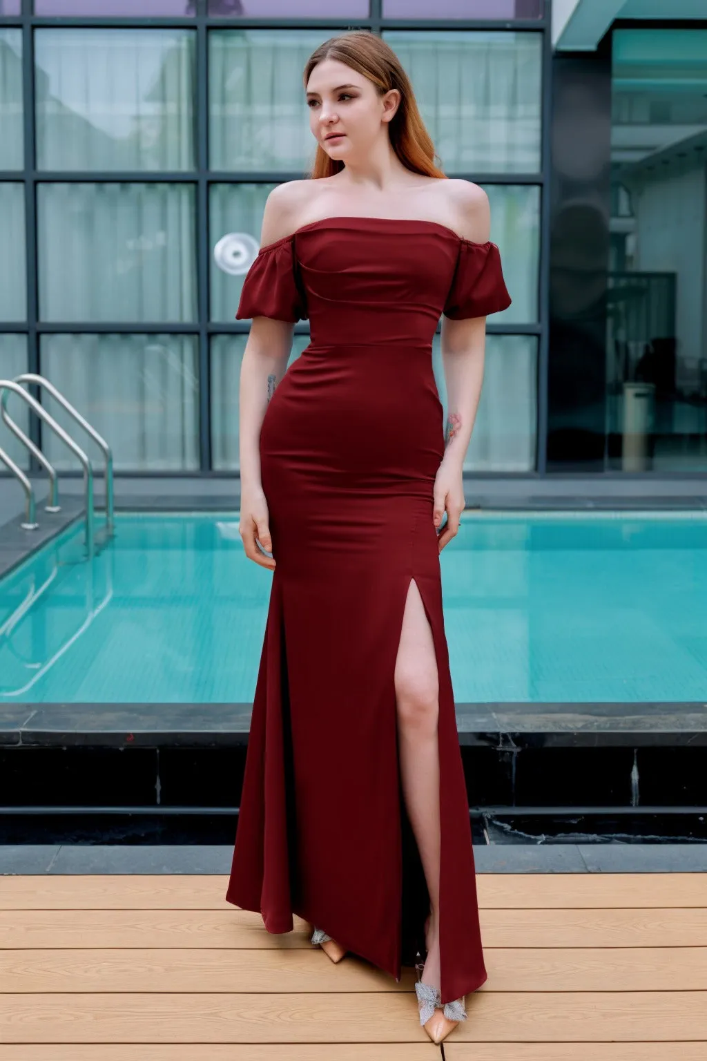 Sheath-Column Floor Length Luxe Satin Bridesmaid Dress CB0712 sold by Cocomelody product image thumbnail 4