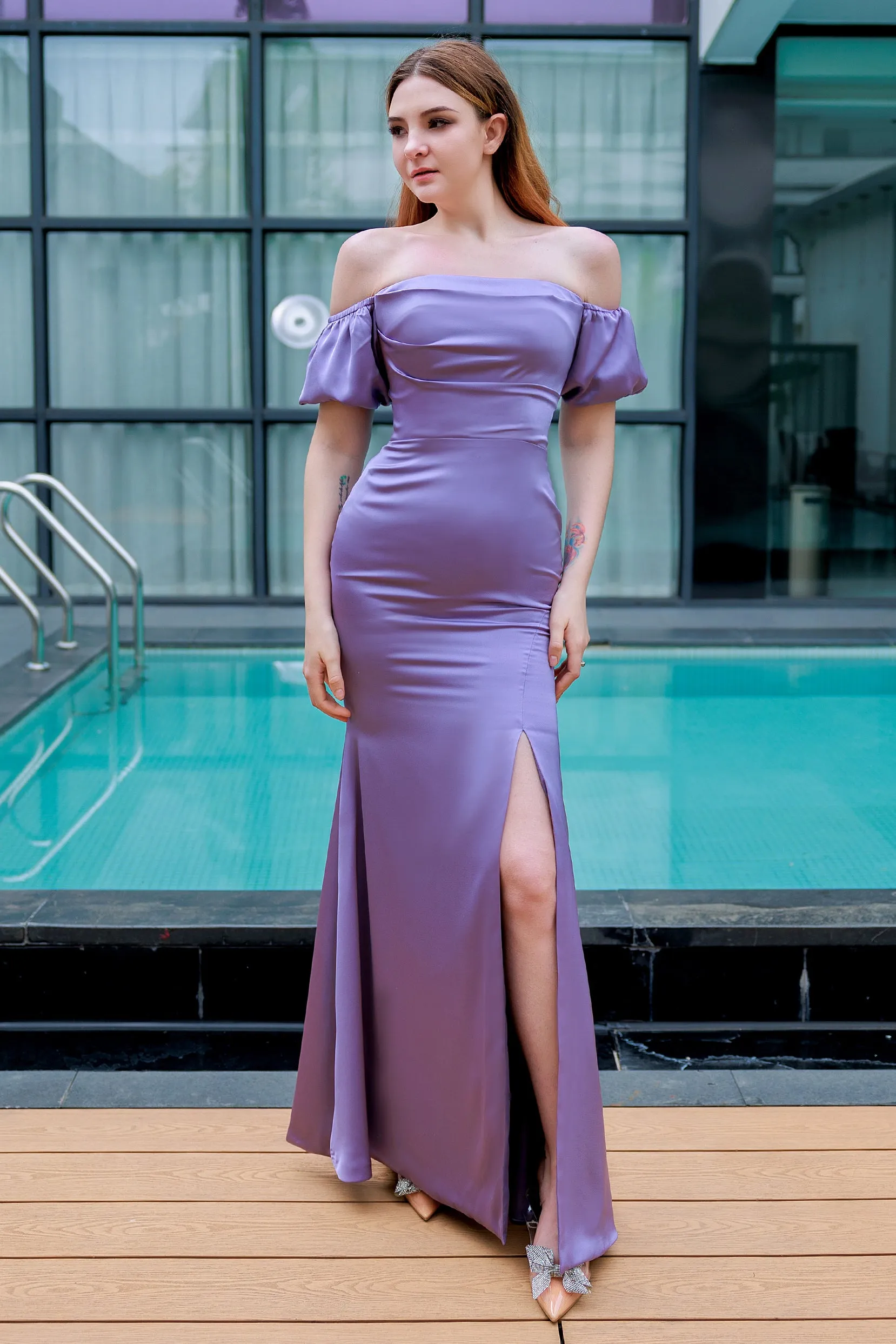 Sheath-Column Floor Length Luxe Satin Bridesmaid Dress CB0712 sold by Cocomelody