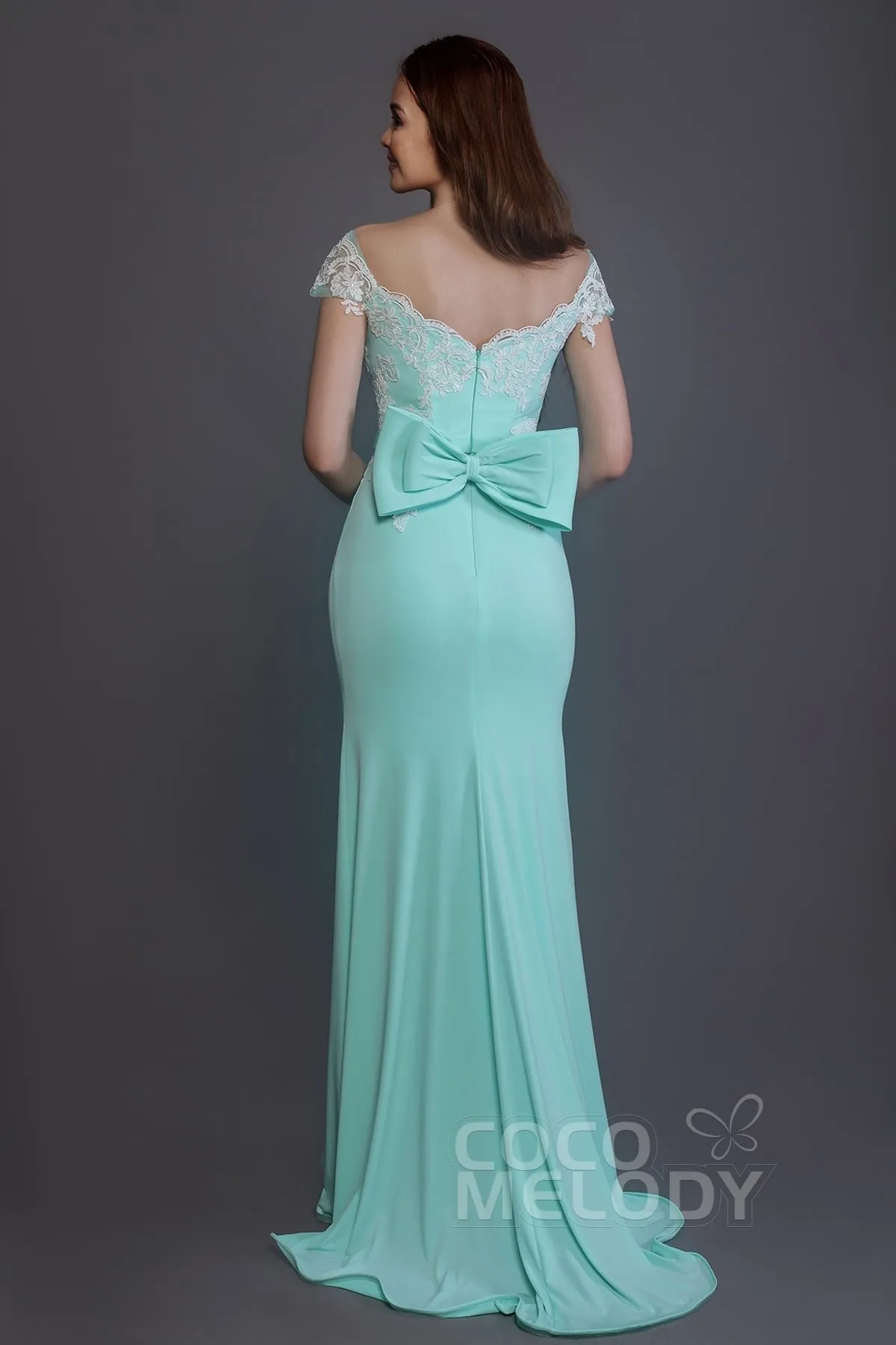 Trumpet Sweep Train Knitted Fabric Bridesmaid Dress PR3562 sold by Cocomelody product image thumbnail 3