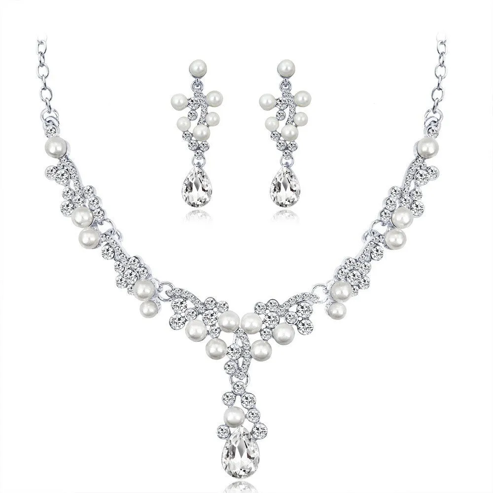 Bridal Necklace set Wedding matching earrings necklace jewelry two-piece jewelry set 574810894603 sold by Cocomelody