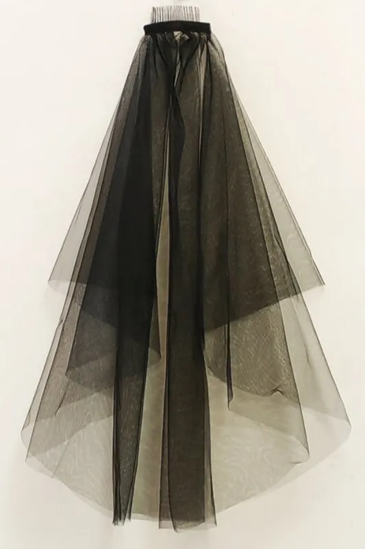 Two-tier Cut Edge Tulle Elbow Veils with CV0391 sold by Cocomelody