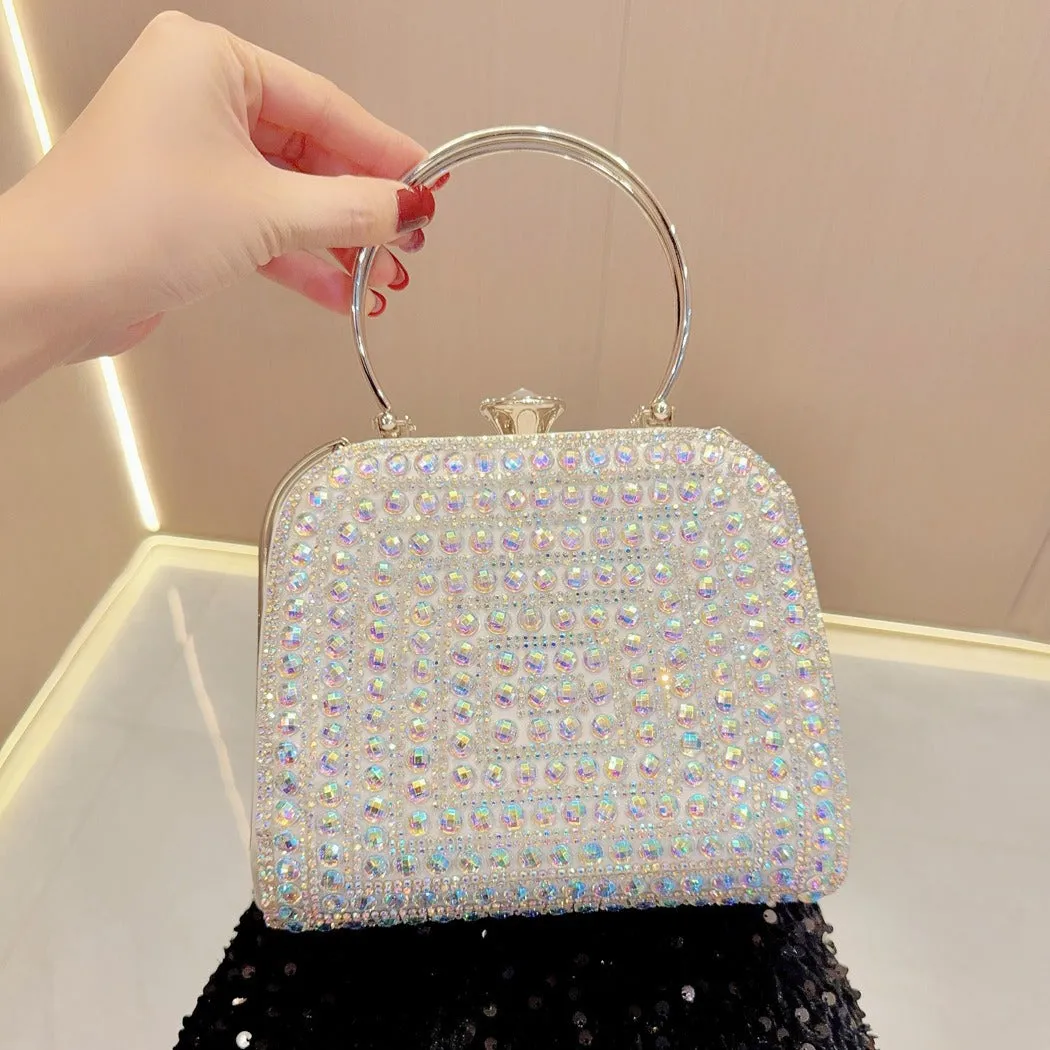 Diamond-set clutch bag Women's Party Bag Rhinestone Tote Delicate diagonal dinner bag 763988820276 sold by Cocomelody product image thumbnail 2