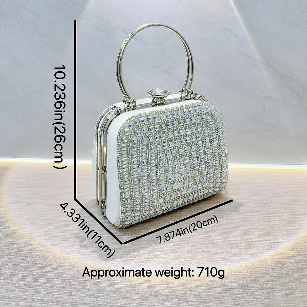 Diamond-set clutch bag Women's Party Bag Rhinestone Tote Delicate diagonal dinner bag 763988820276 sold by Cocomelody product image thumbnail 4