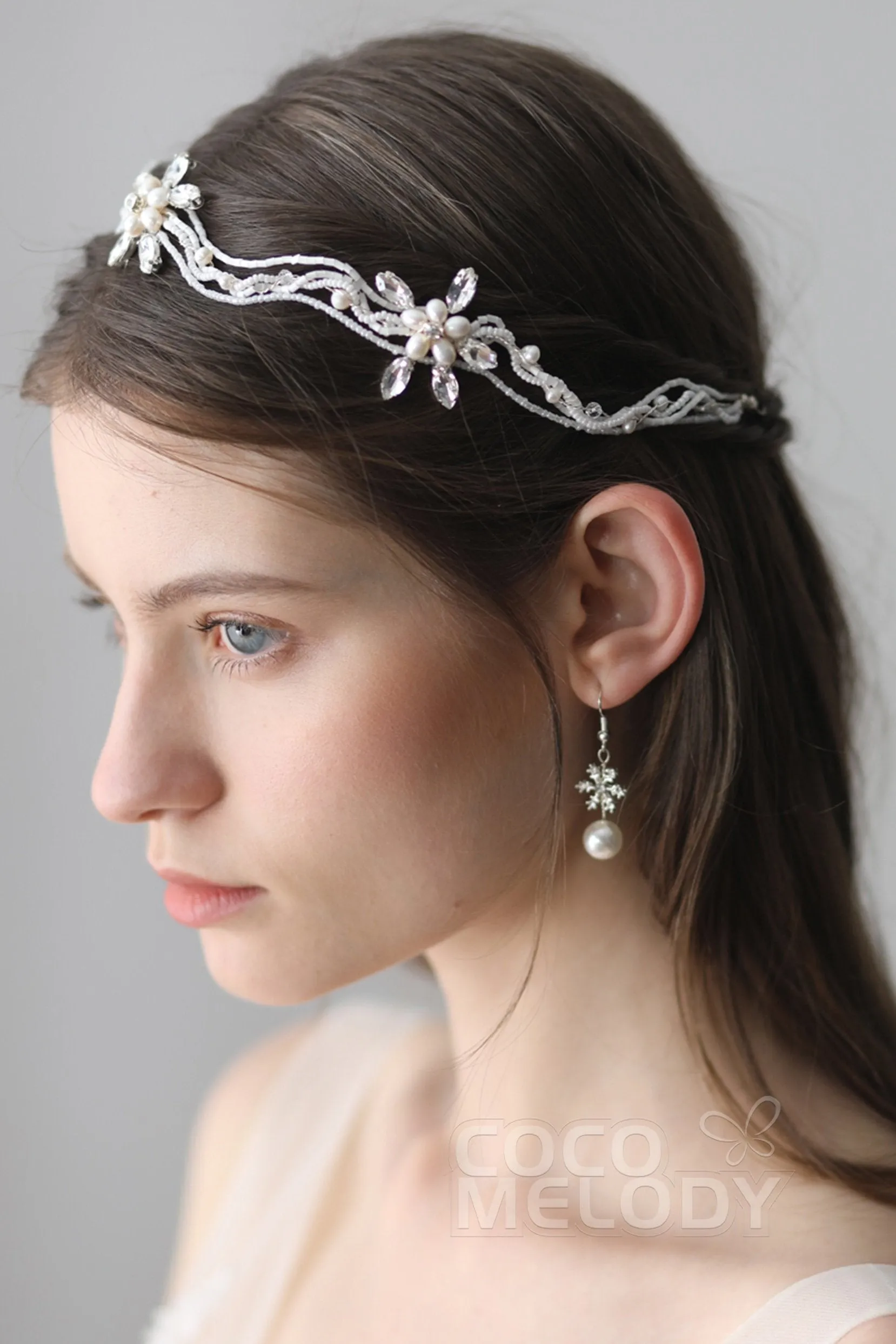 Alloy Wedding Earrings with Imitation Pearl CE0048 sold by Cocomelody