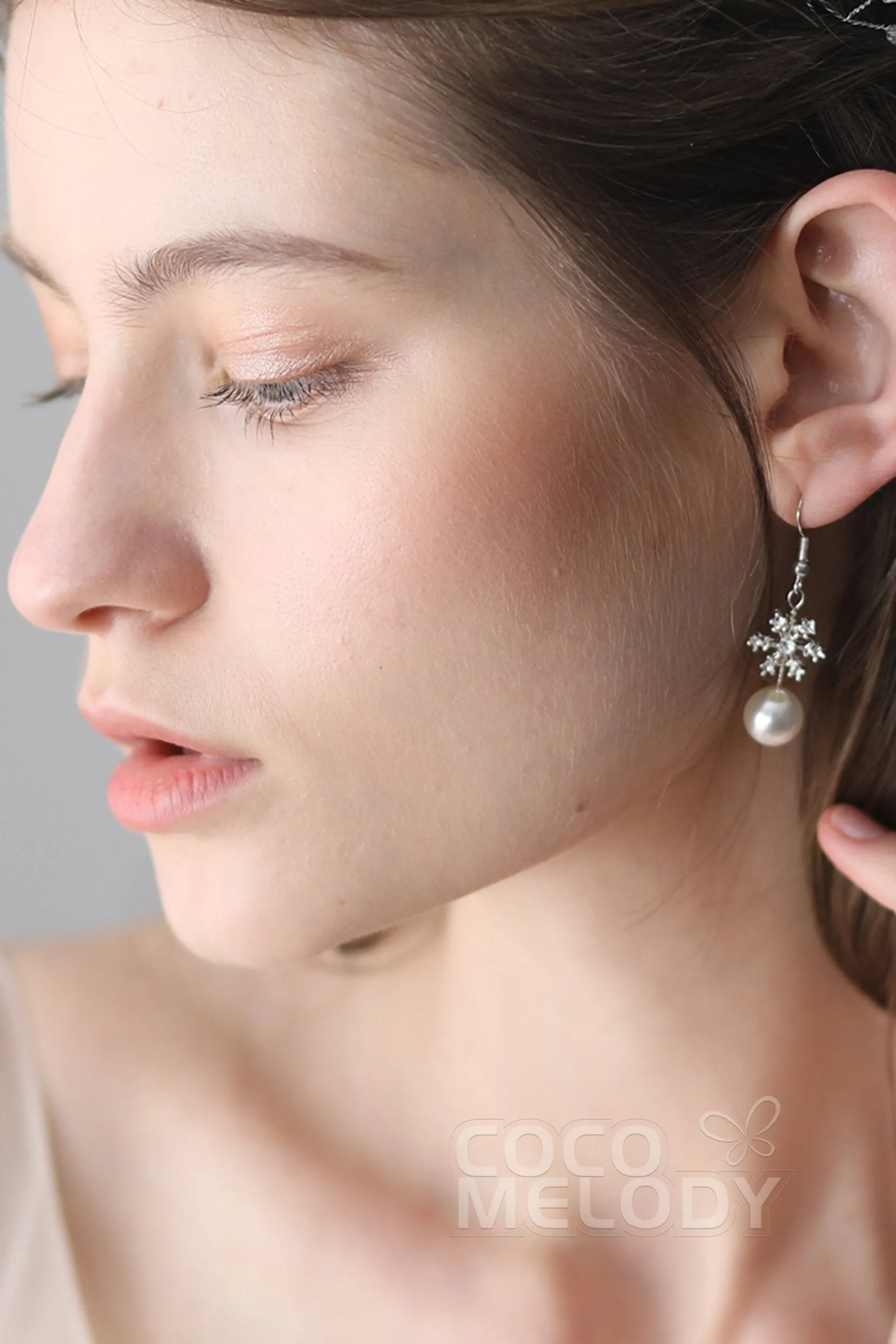 Alloy Wedding Earrings with Imitation Pearl CE0048 sold by Cocomelody product image thumbnail 3