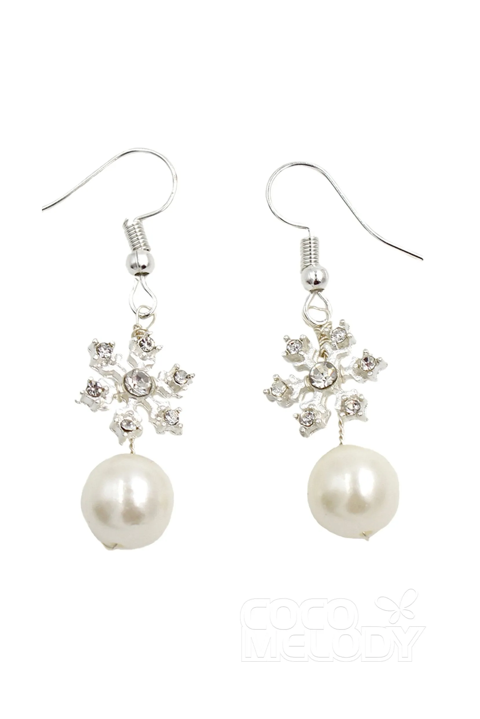Alloy Wedding Earrings with Imitation Pearl CE0048 sold by Cocomelody product image thumbnail 5