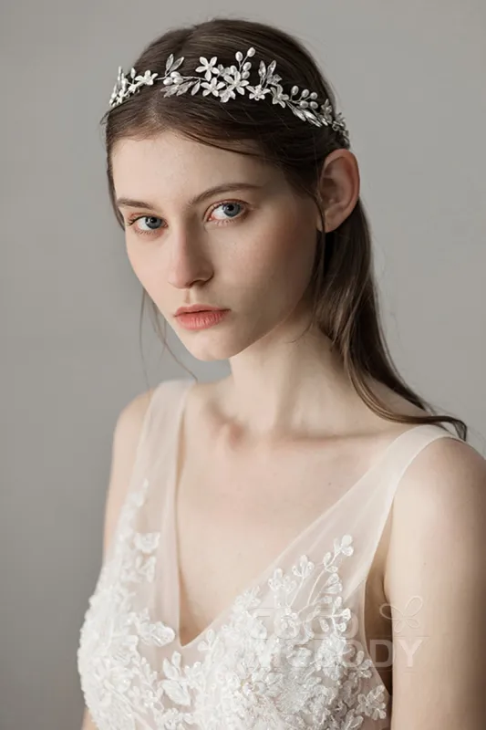 Fashion Alloy Headbands with Pearl and Crystals AH18017 sold by Cocomelody