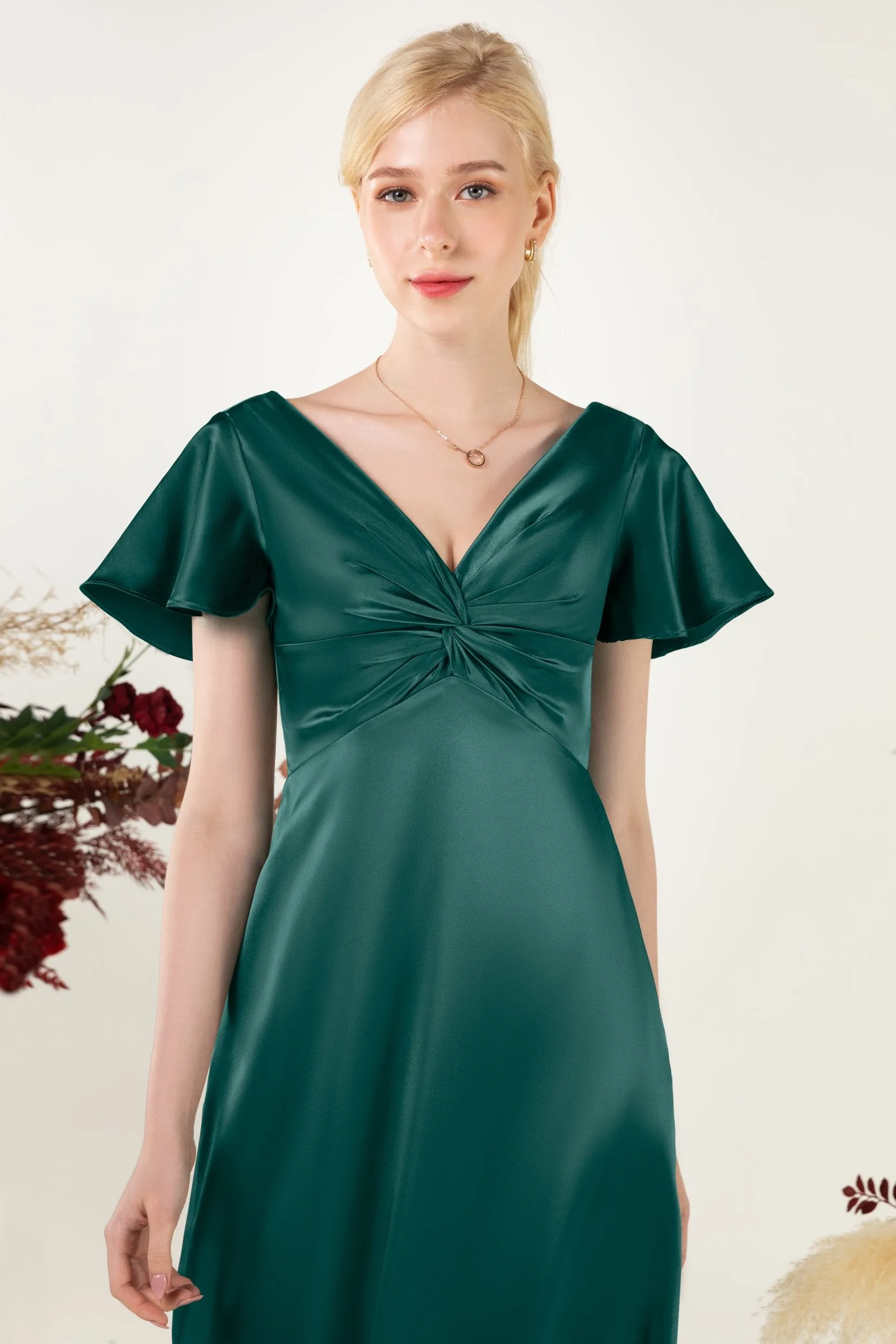 Sheath Sweep Acetate Satin Bridesmaid Dress Formal Dresses CB0504 sold by Cocomelody product image thumbnail 2