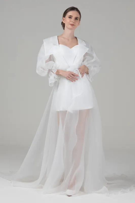 A-Line Court Train Elastic Cloth Wedding Dress CW2576 sold by Cocomelody