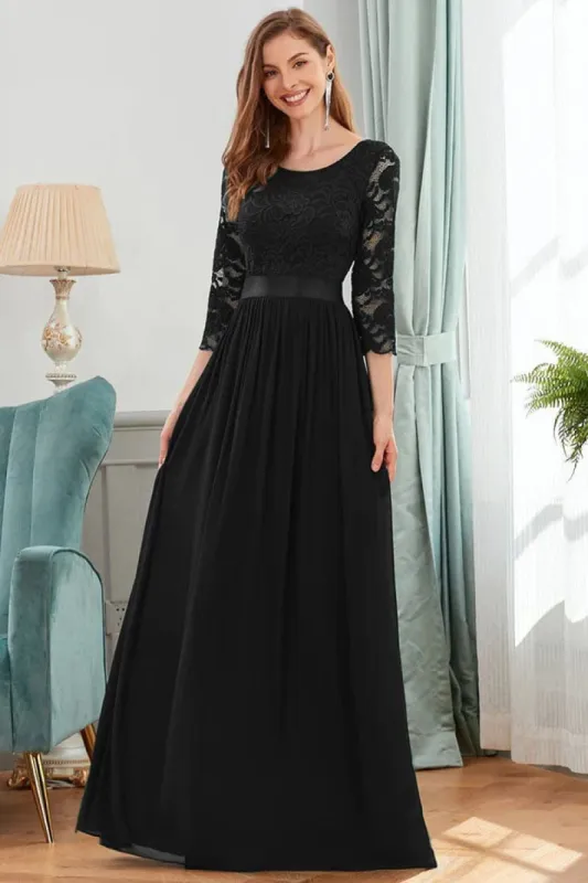 A-Line Floor Length Chiffon Lace Bridesmaid Dress CB0678 sold by Cocomelody