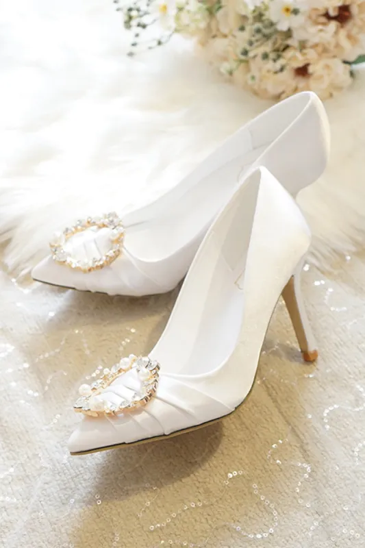 Stiletto Heel 9cm Satin Heels Bridal Shoes CK0125 sold by Cocomelody