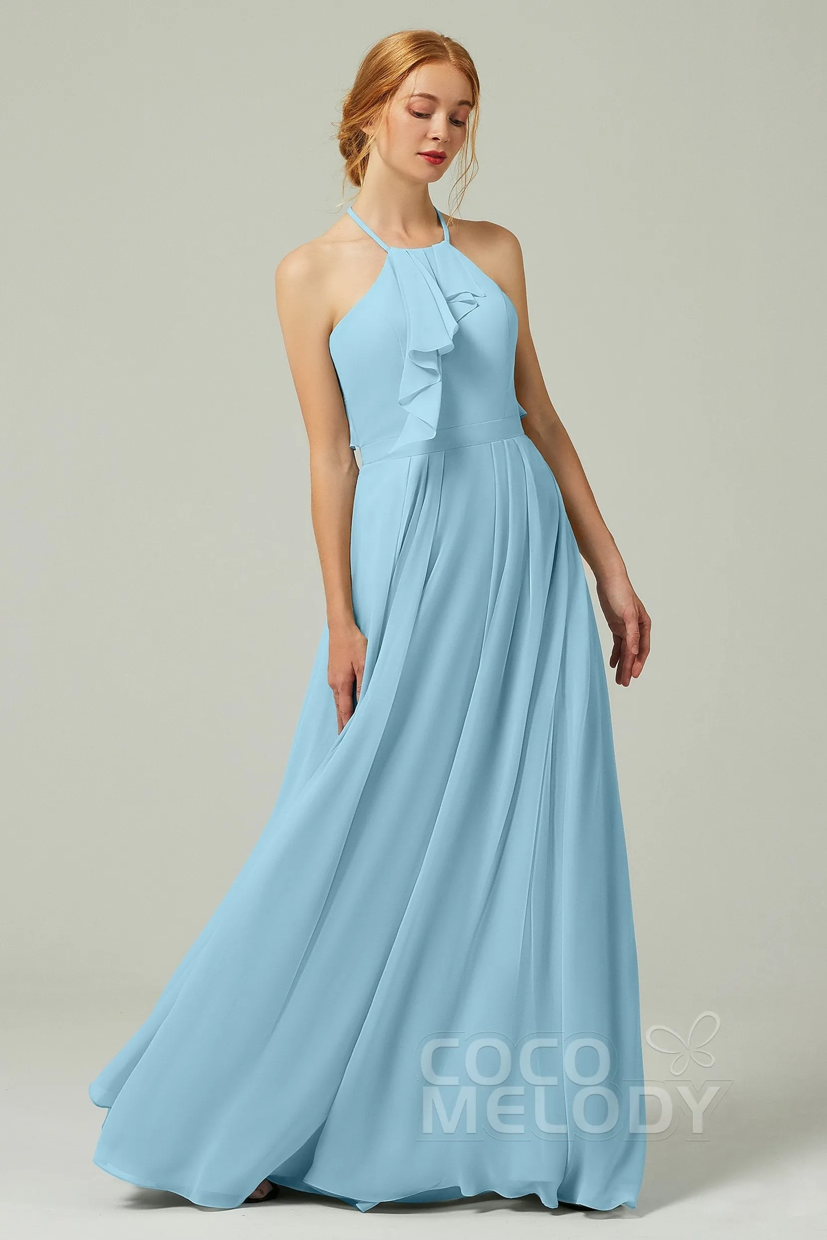 A-Line Floor Length Chiffon Bridesmaid Dress CB0328 sold by Cocomelody