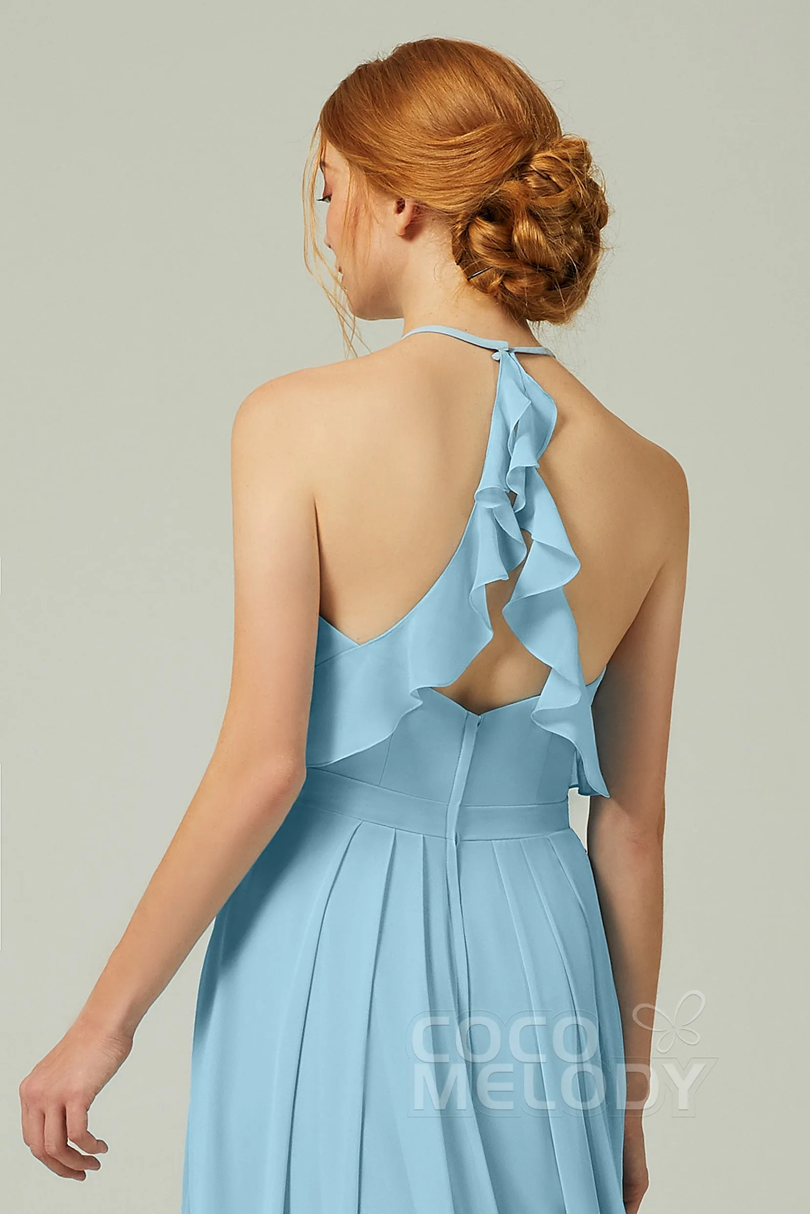 A-Line Floor Length Chiffon Bridesmaid Dress CB0328 sold by Cocomelody product image thumbnail 5