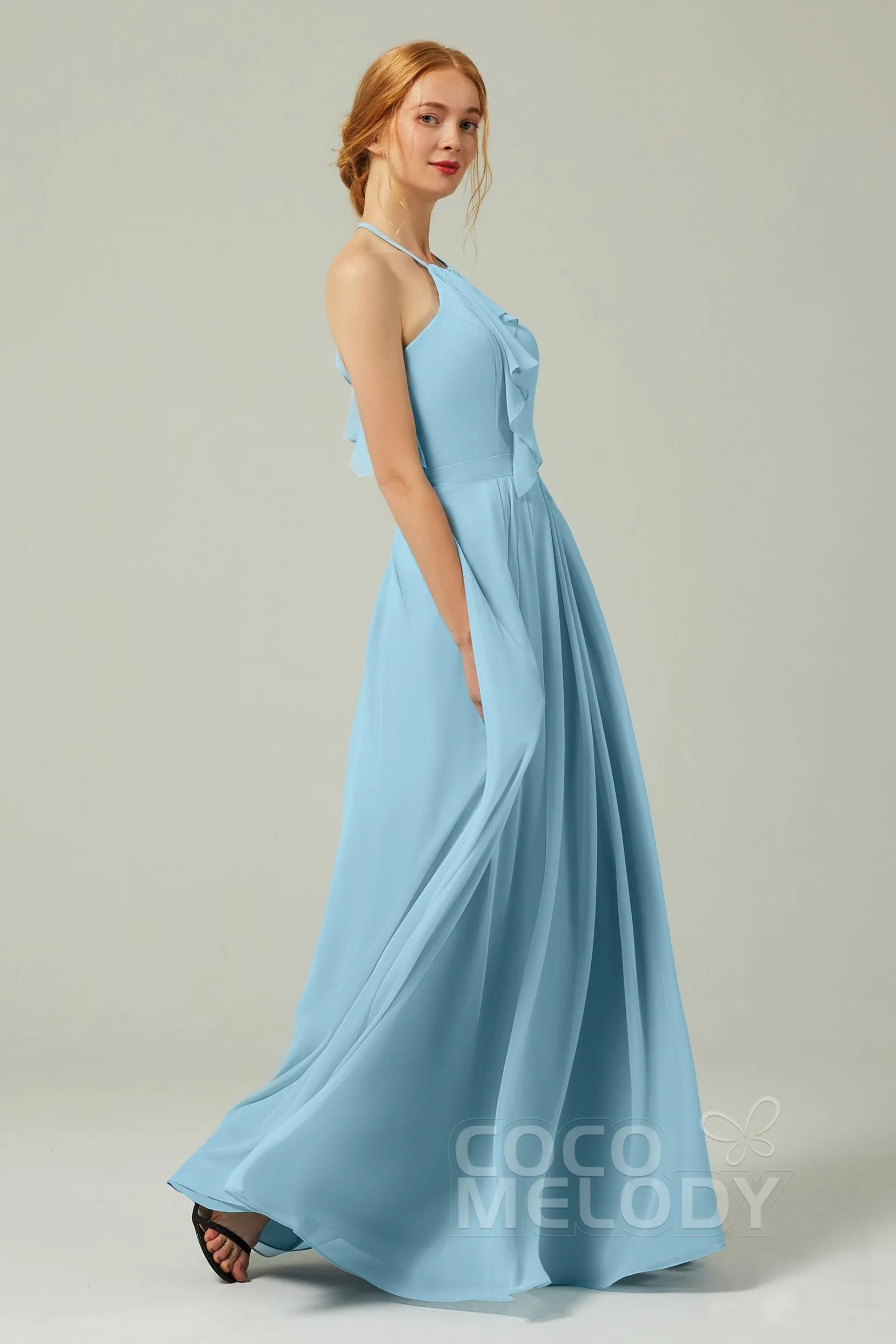 A-Line Floor Length Chiffon Bridesmaid Dress CB0328 sold by Cocomelody product image thumbnail 3