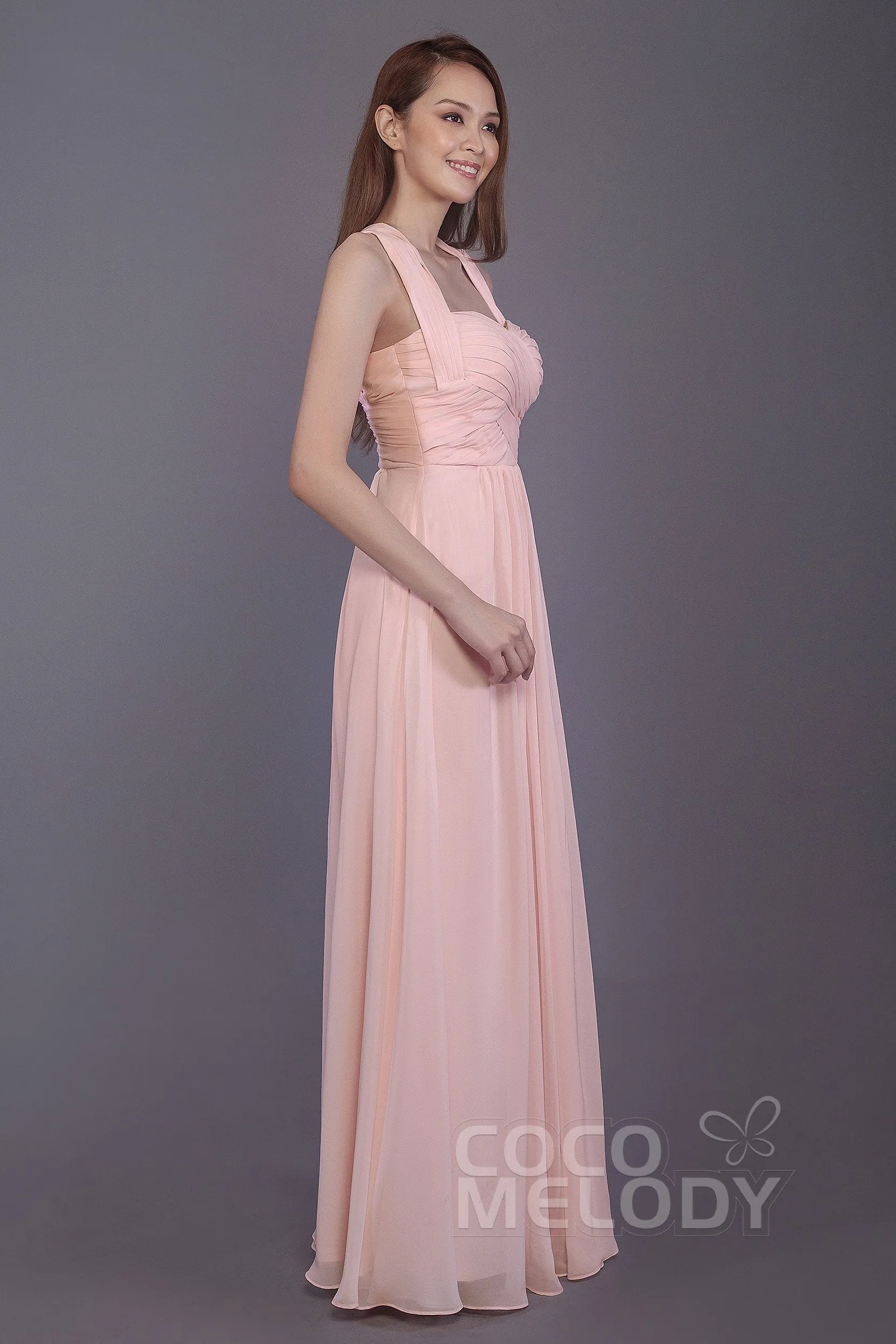 Sheath-Column Floor Length Chiffon Bridesmaid Dress PR3585 sold by Cocomelody product image thumbnail 4