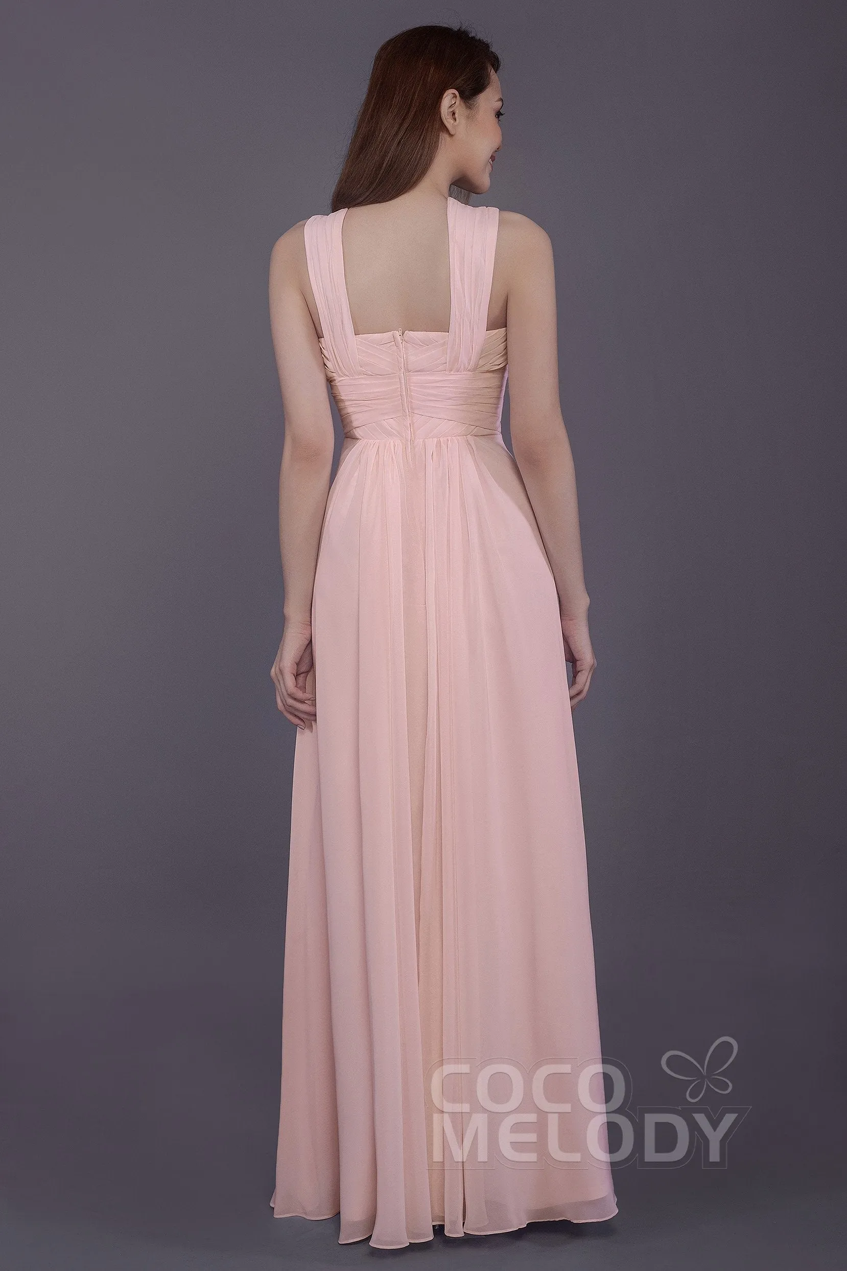 Sheath-Column Floor Length Chiffon Bridesmaid Dress PR3585 sold by Cocomelody product image thumbnail 2