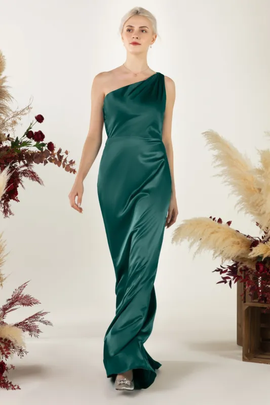 Sheath Sweep Luxe Satin Bridesmaid Dress Formal Dresses CB0503 sold by Cocomelody