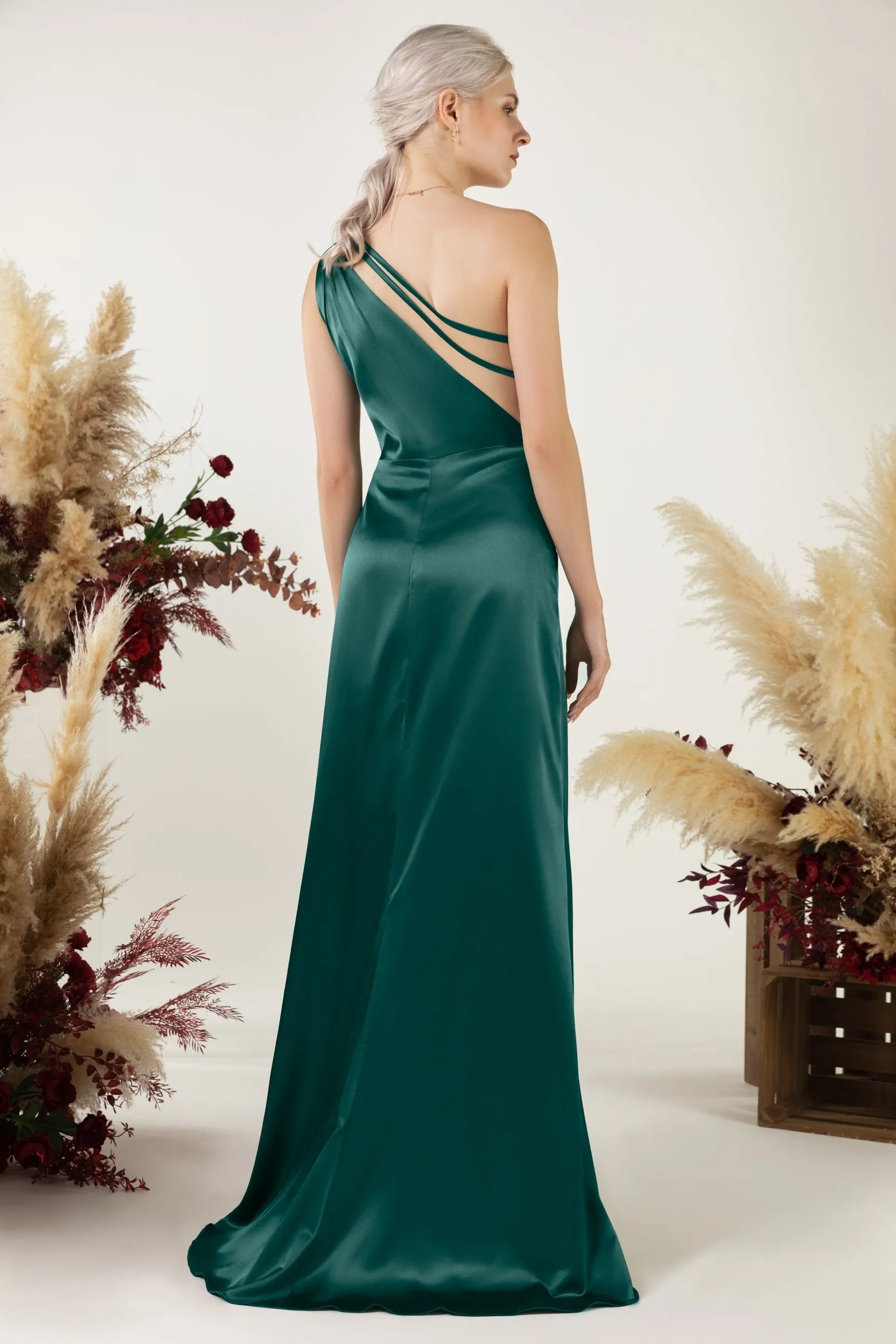 Sheath Sweep Luxe Satin Bridesmaid Dress Formal Dresses CB0503 sold by Cocomelody product image thumbnail 4