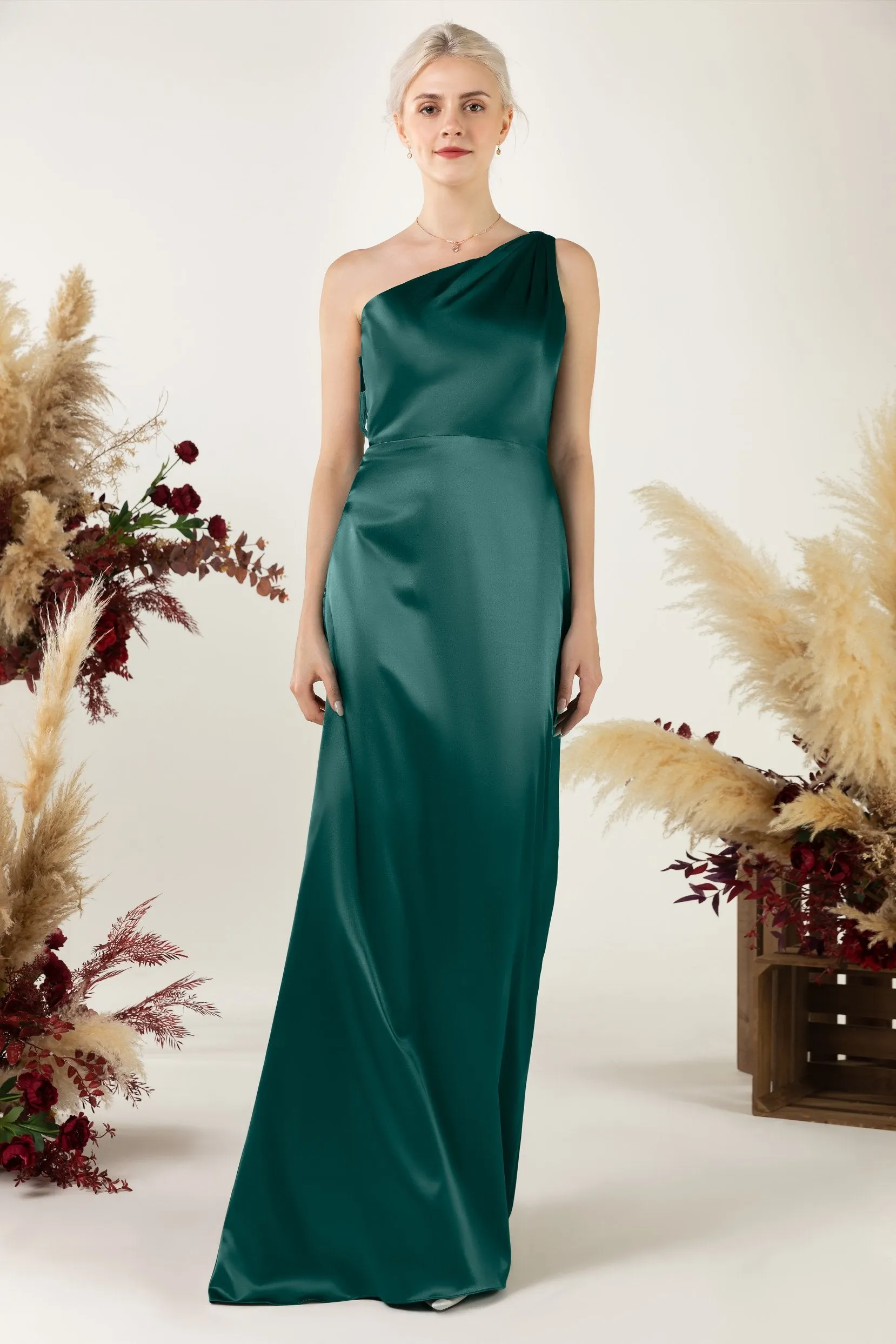 Sheath Sweep Luxe Satin Bridesmaid Dress Formal Dresses CB0503 sold by Cocomelody product image thumbnail 3