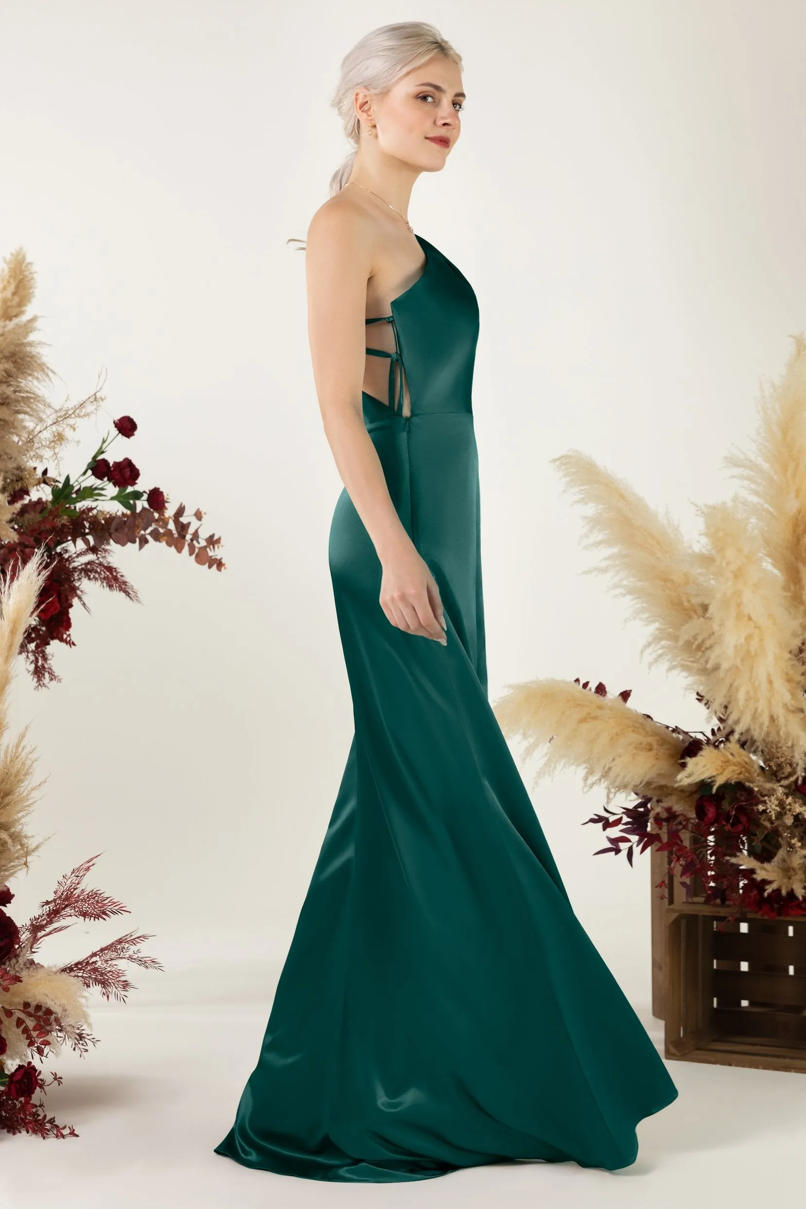 Sheath Sweep Luxe Satin Bridesmaid Dress Formal Dresses CB0503 sold by Cocomelody product image thumbnail 5