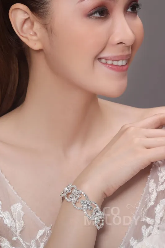 Luxurious Alloy and Zircon Wedding Bracelets HL17010 sold by Cocomelody