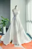 A-Line Court Train Mikado Wedding Dress CW3124 sold by Cocomelody