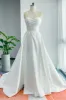 A-Line Court Train Mikado Wedding Dress CW3124 sold by Cocomelody