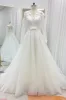 A-Line Chapel Train Mikado Lace Wedding Dress CW3236 sold by Cocomelody