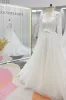 A-Line Chapel Train Mikado Lace Wedding Dress CW3236 sold by Cocomelody