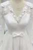 A-Line Chapel Train Mikado Lace Wedding Dress CW3236 sold by Cocomelody
