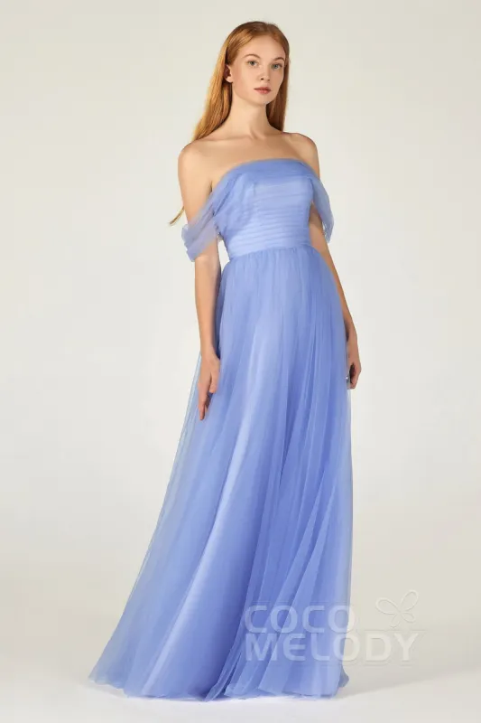 A-Line Floor Length Tulle Bridesmaid Dress CB0382 sold by Cocomelody