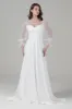 A-Line Sweep-Brush Train Elastic Cloth Wedding Dress CW2582 sold by Cocomelody