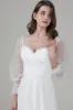 A-Line Sweep-Brush Train Elastic Cloth Wedding Dress CW2582 sold by Cocomelody