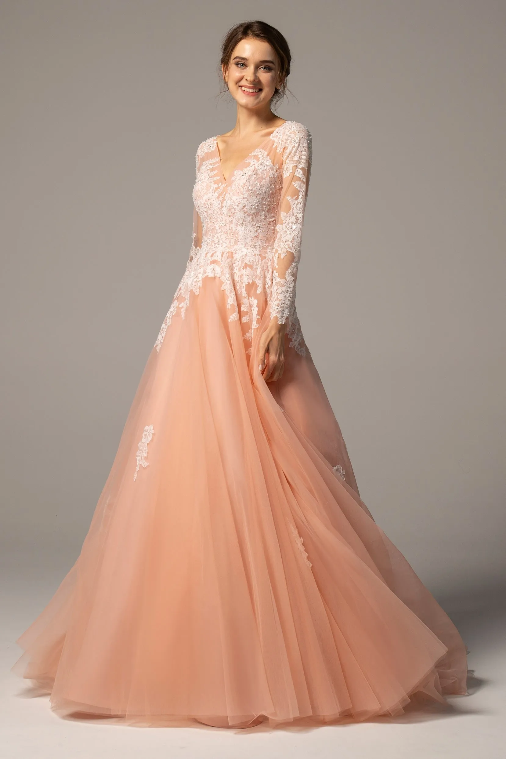 A-Line Court Train Tulle Wedding Dress CW2337 sold by Cocomelody product image thumbnail 3