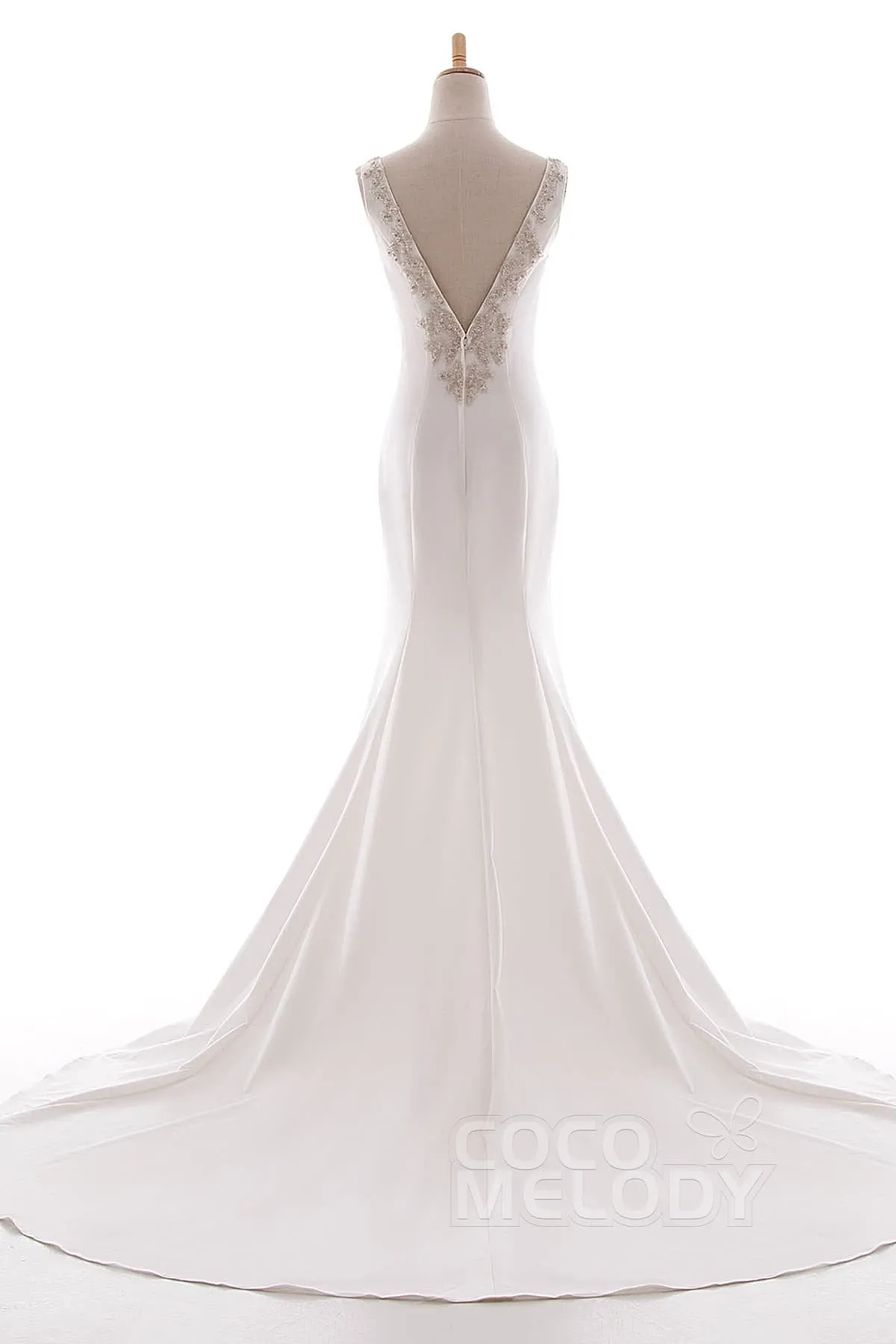 Mermaid Court Train Knitted Fabric Wedding Dress LD5237 sold by Cocomelody product image thumbnail 2