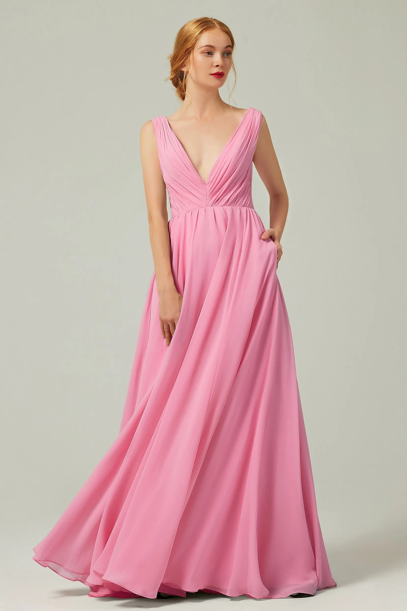A-Line Floor Length Chiffon Bridesmaid Dress CB0245 sold by Cocomelody