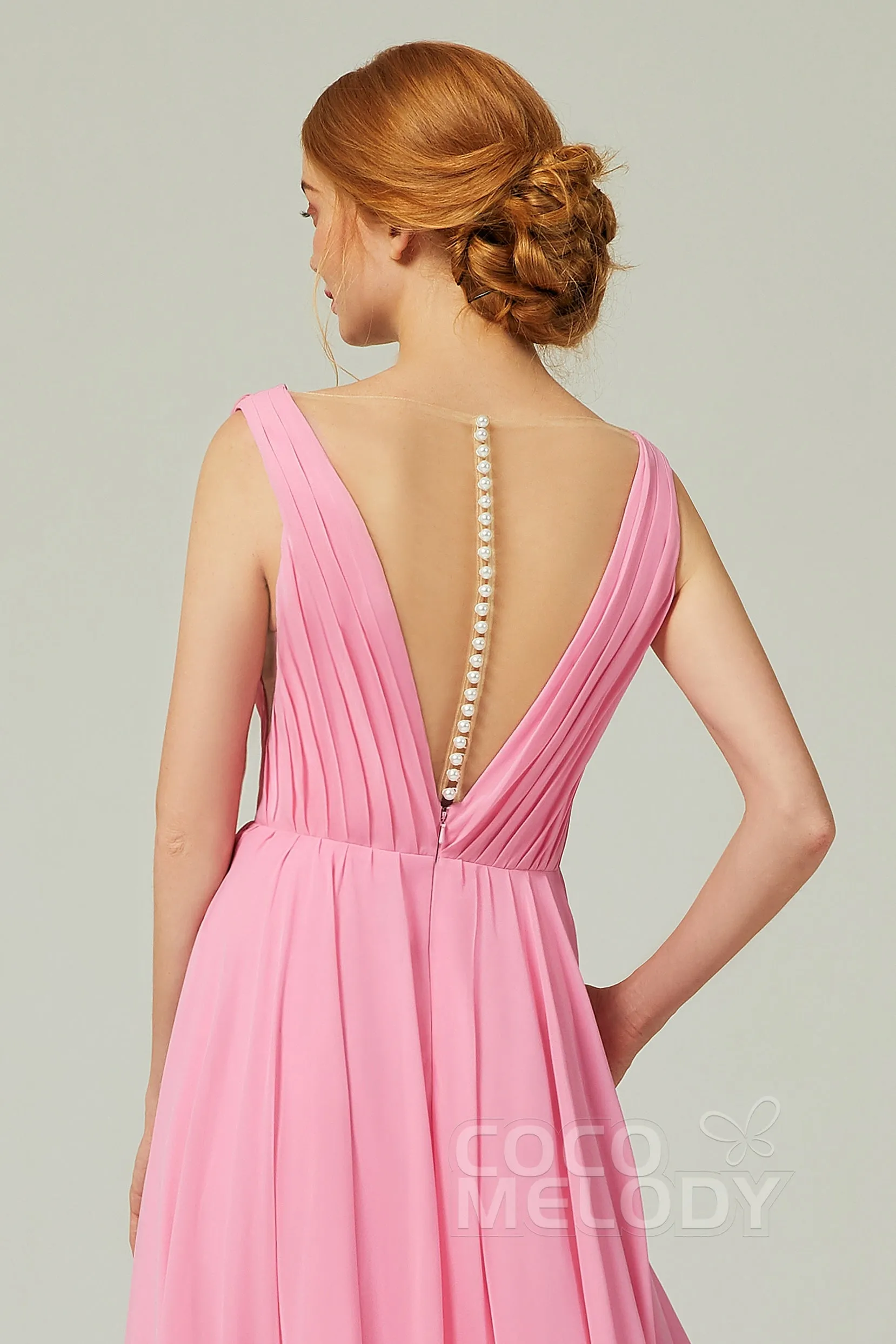 A-Line Floor Length Chiffon Bridesmaid Dress CB0245 sold by Cocomelody product image thumbnail 5