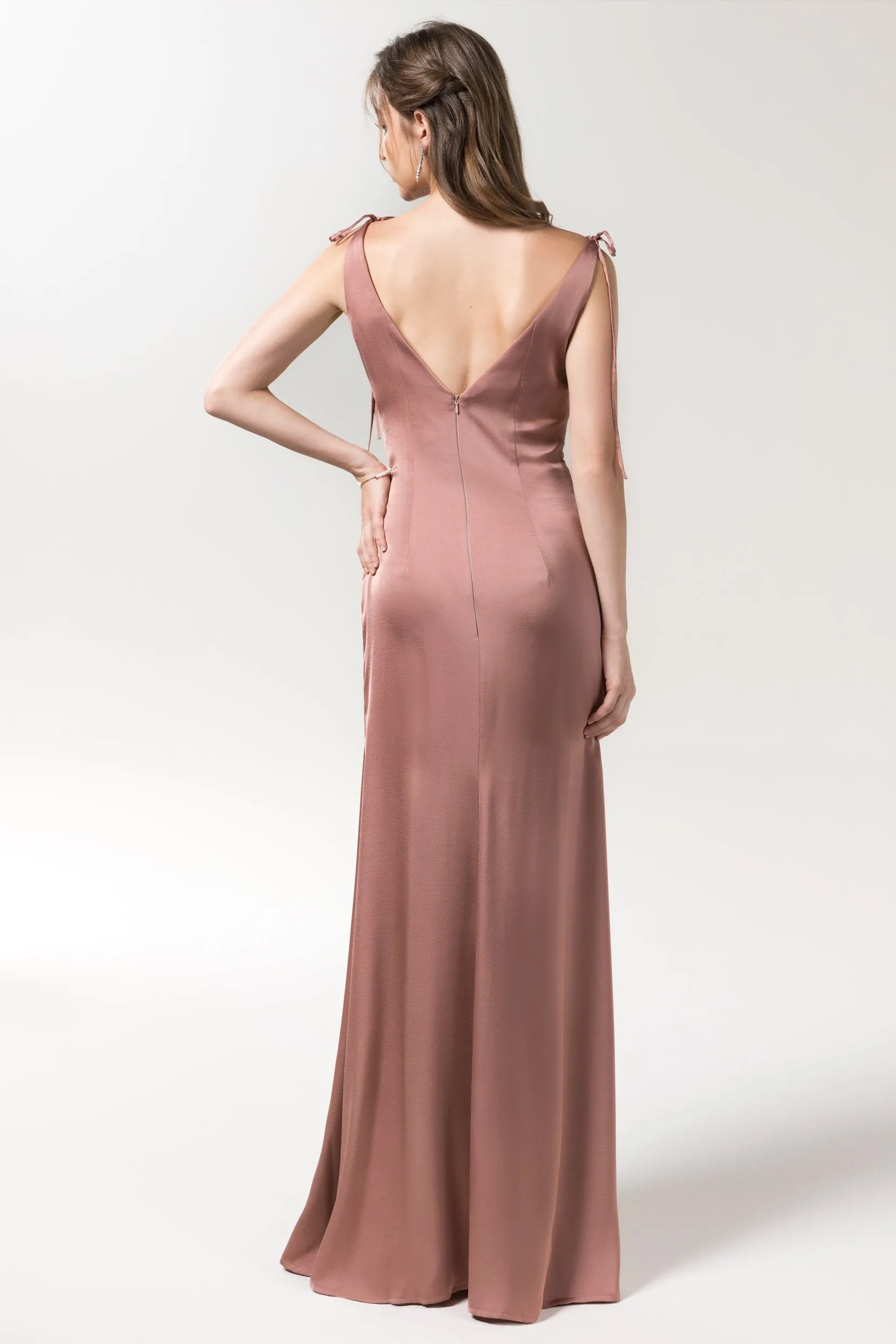 Sheath Floor Length Luxe Satin Bridesmaid Dress Formal Dresses CB0585 sold by Cocomelody product image thumbnail 5
