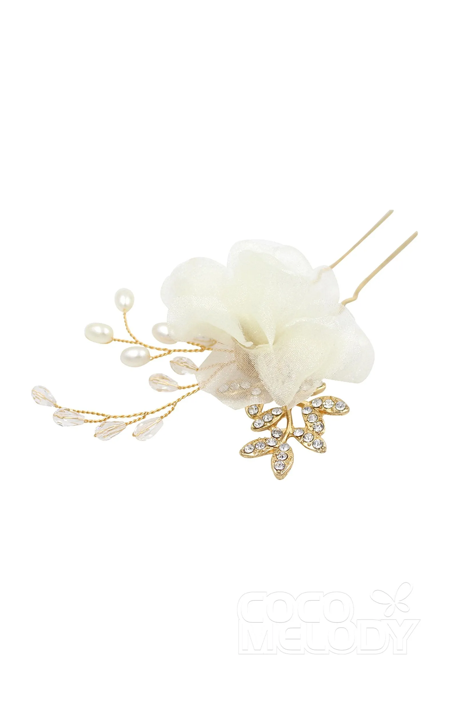 Alloy Hairpins with Flower Imitation Pearl Crystals AH18008 sold by Cocomelody product image thumbnail 5