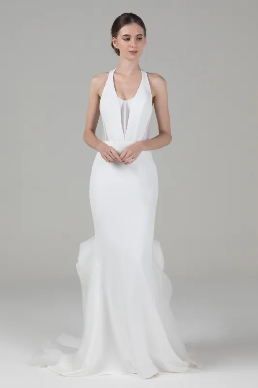 Mermaid Court Train Elastic Cloth Wedding Dress CW2567 sold by Cocomelody