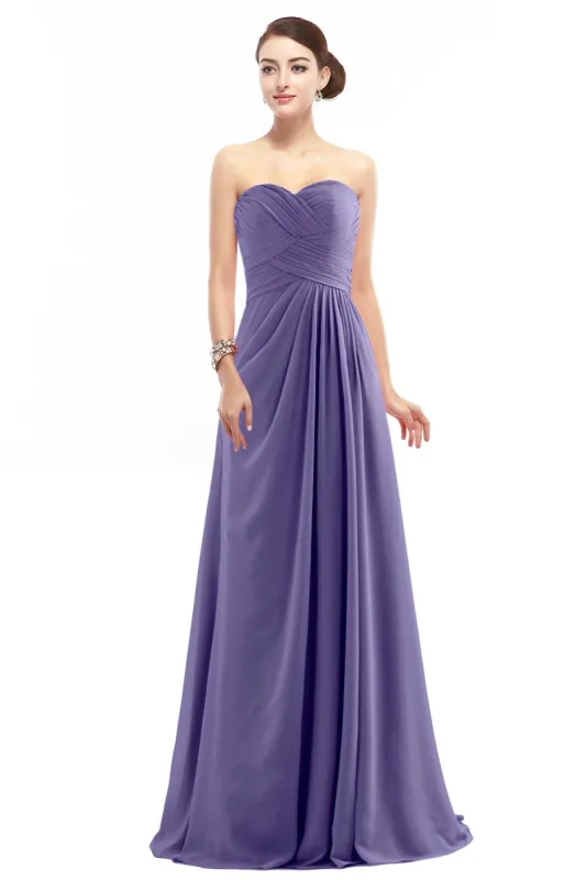 Sheath Floor Length Chiffon Bridesmaid Dress COZF1401D sold by Cocomelody