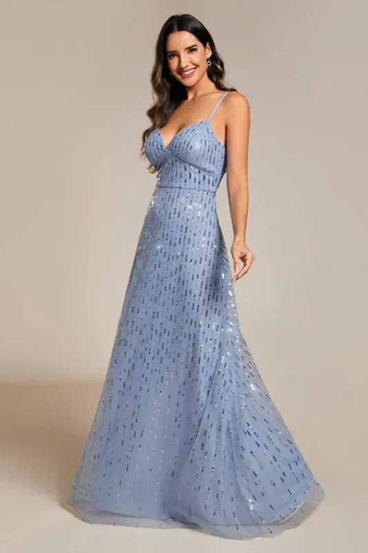 A-Line Floor Length Glitter Dress CS0670 sold by Cocomelody