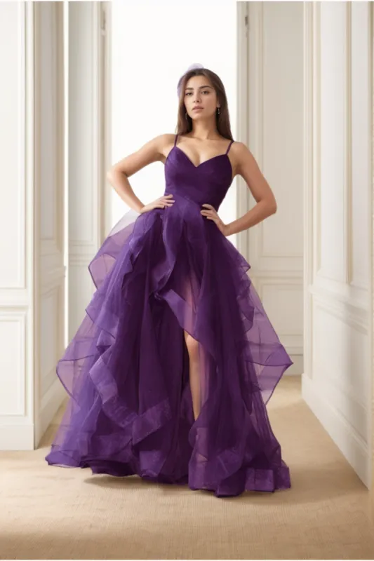 A-Line Floor-Length Tulle Prom Dress CS0412 sold by Cocomelody