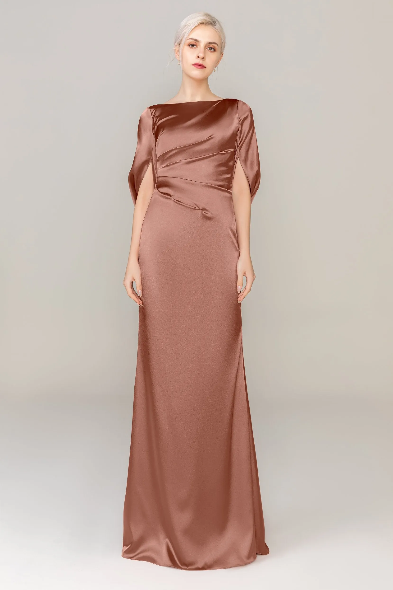 Sheath Sweep Train Acetate Satin Dress CS0314 sold by Cocomelody product image thumbnail 3