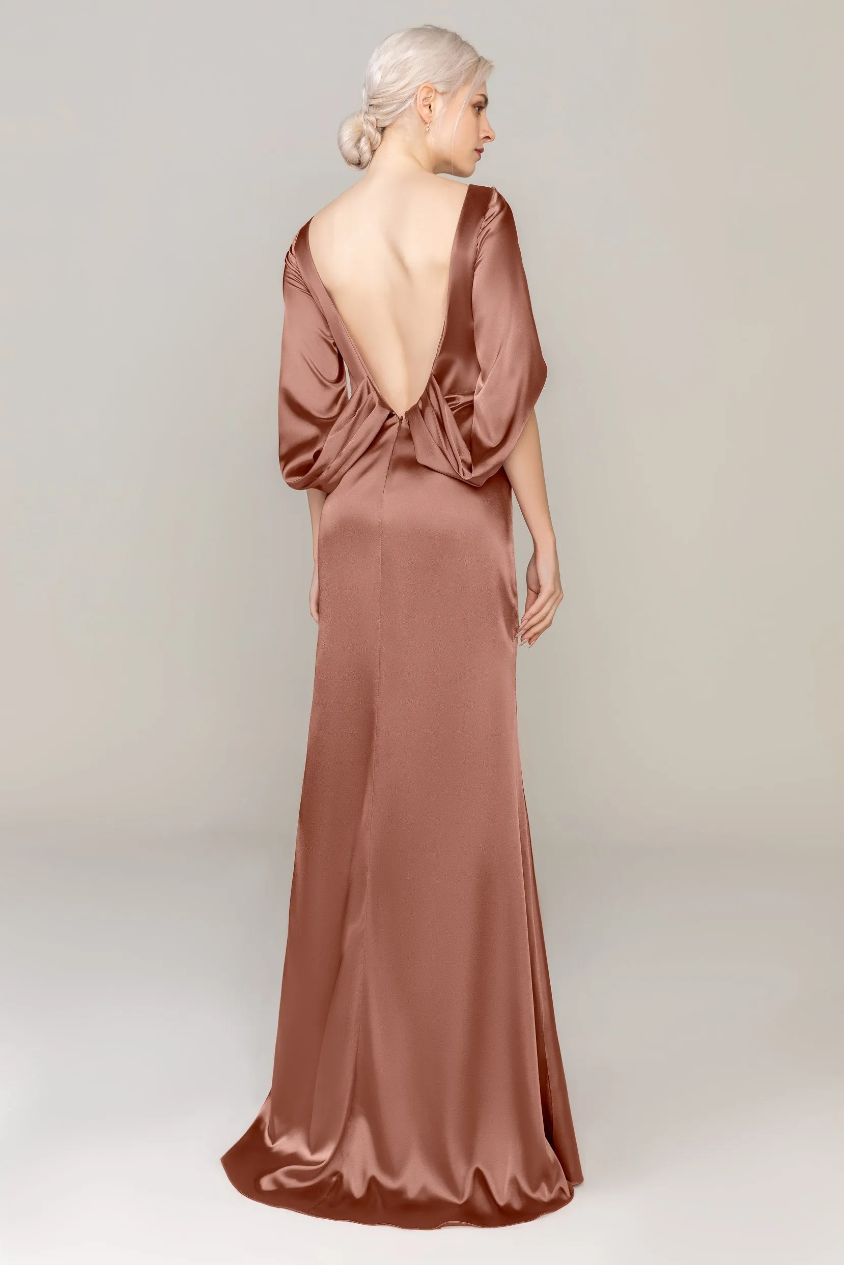 Sheath Sweep Train Acetate Satin Dress CS0314 sold by Cocomelody product image thumbnail 4